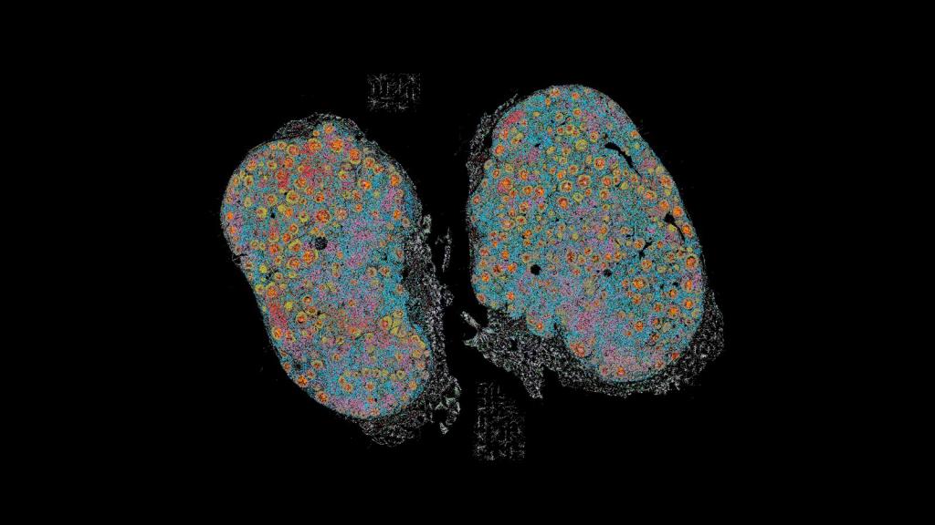 CODEX image of two lymph nodes